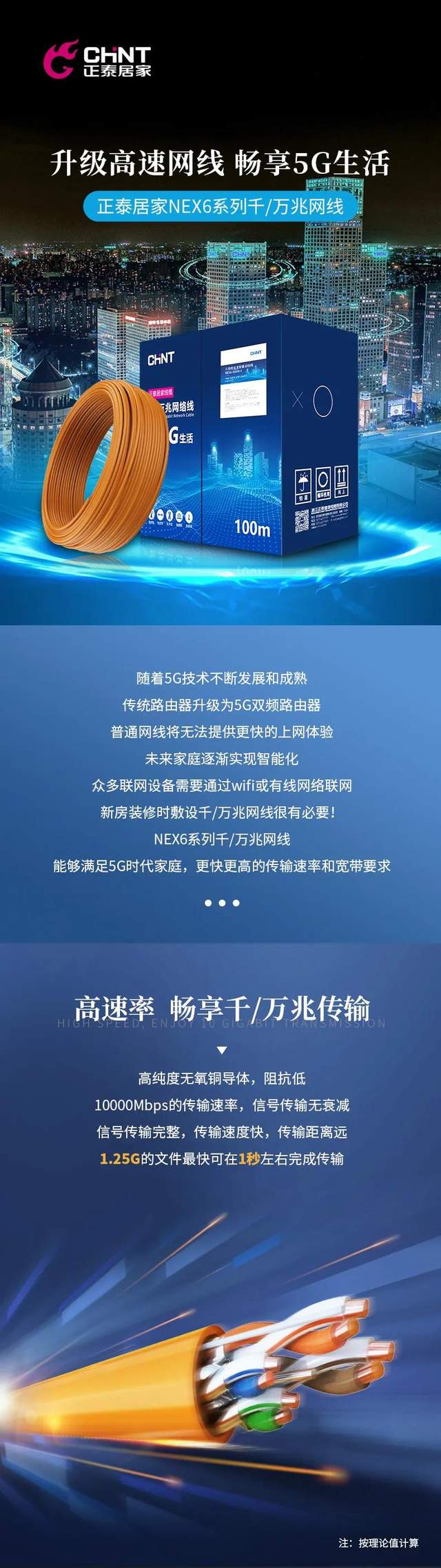 正泰千兆万兆高速网线 ：5G已来，你家网线升级了吗1