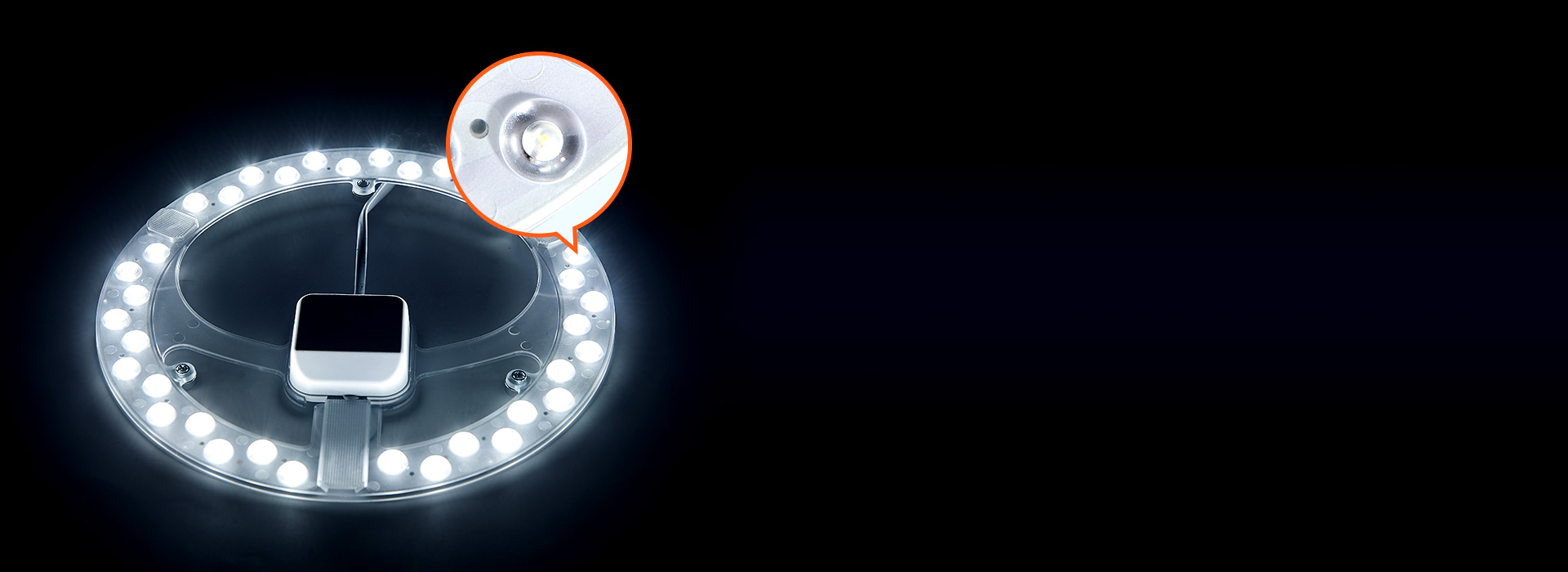 加装透镜，光线均匀柔和
 每颗灯珠均装光...