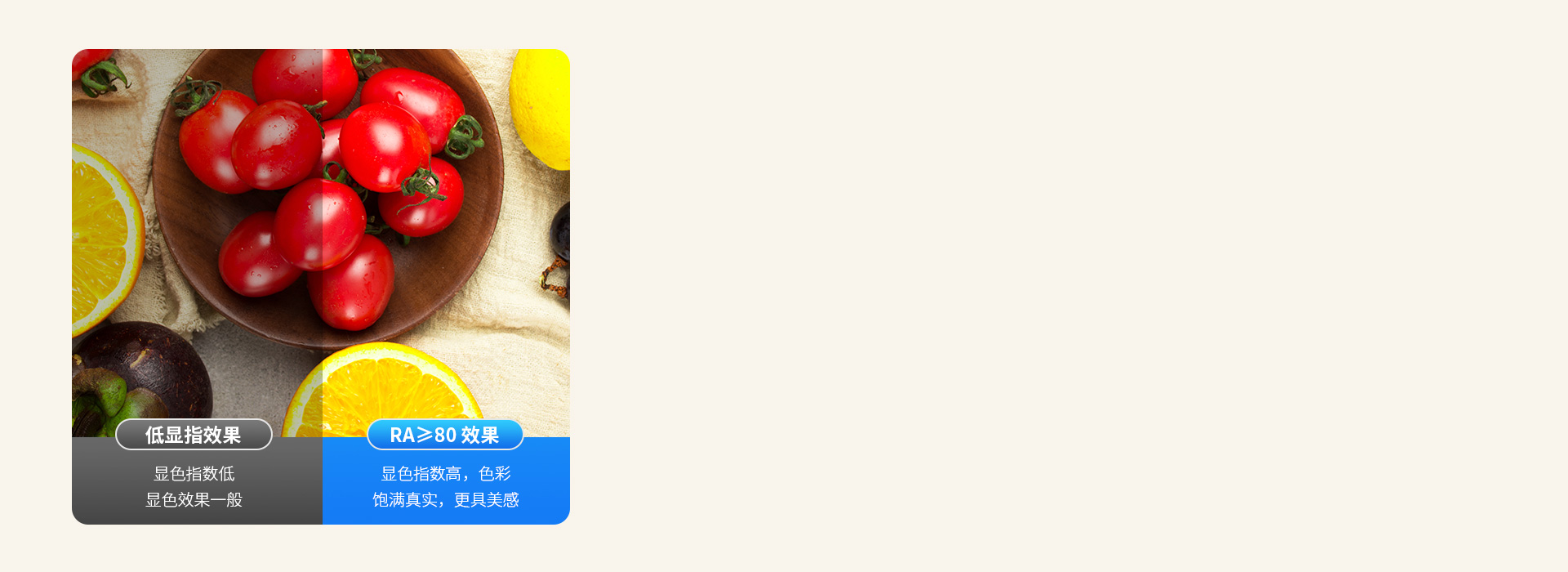 真实的显色，唯美的视界
 显色指数Ra≥...