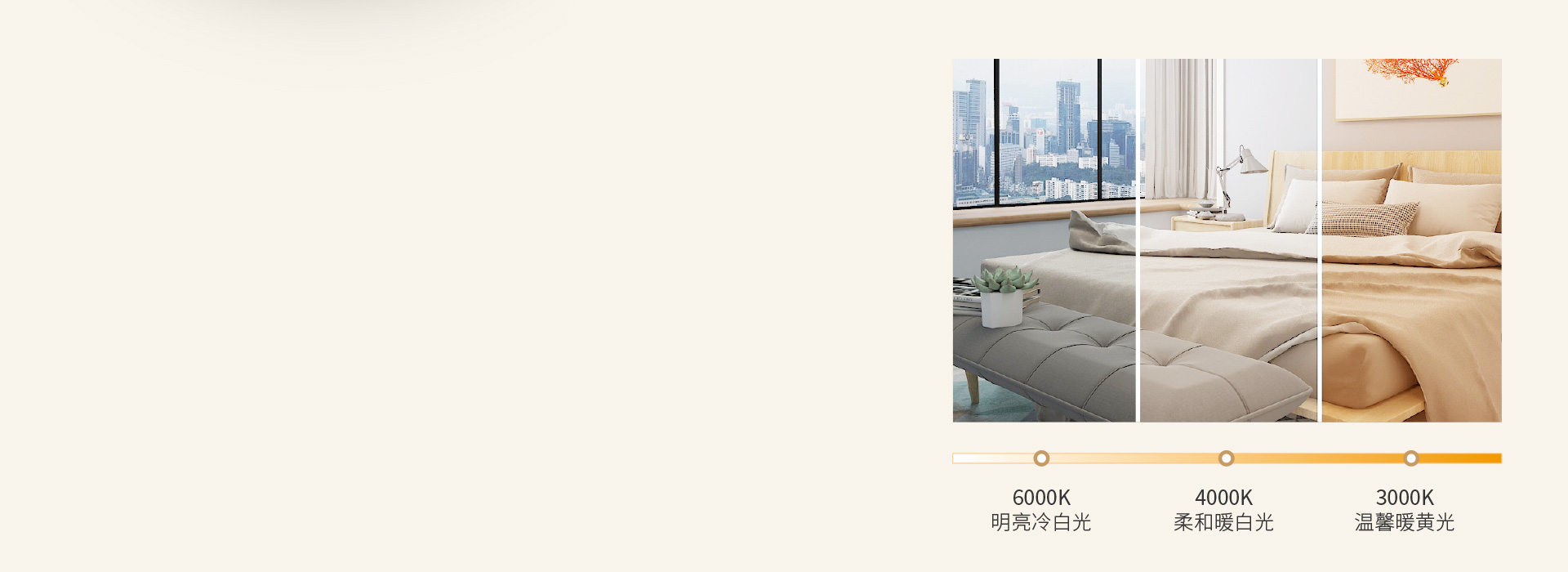 三段变光，营造你想要的氛围
 可选三色分...