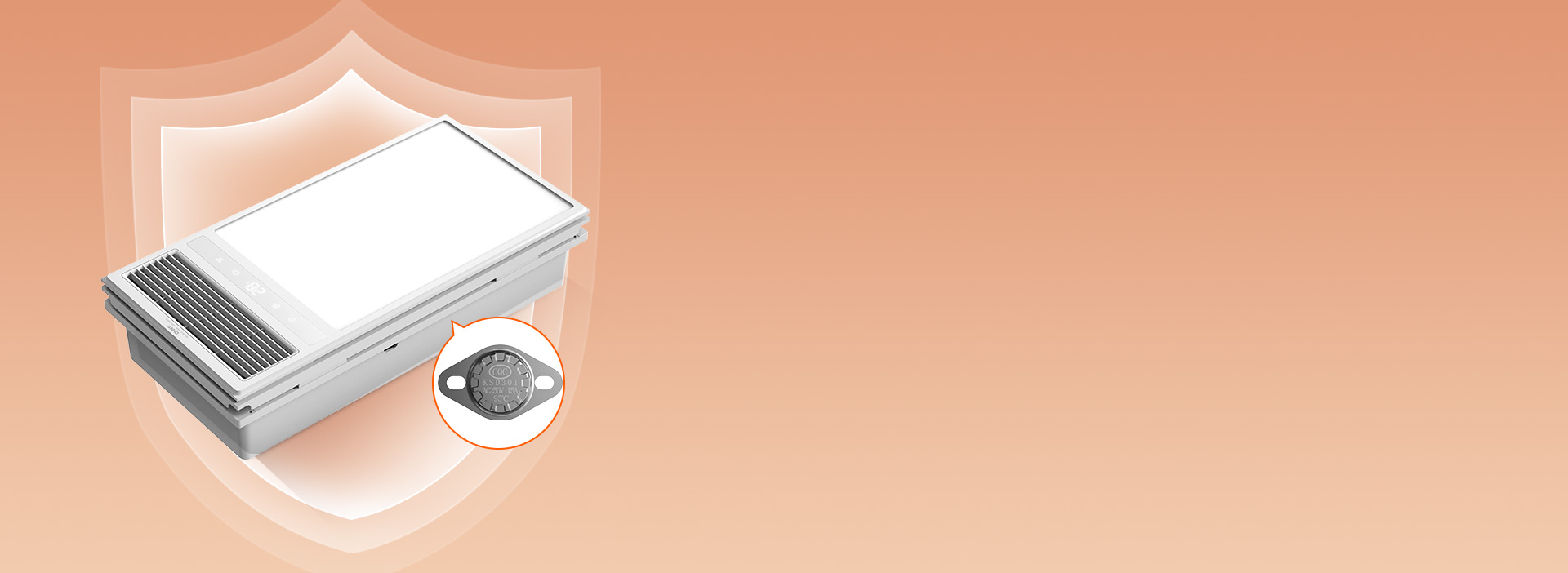 过热保护
 内置95℃自复位温控器，如果...