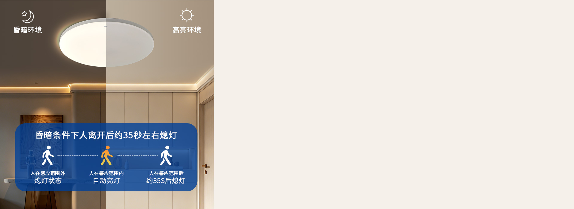 智能感光，自动开关灯 自带光感识别技术...
